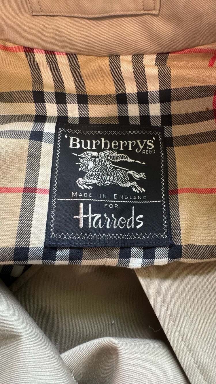 Vintage Burberrys Trench Coat Made In England Nova Check Harrods Quiet Luxury - Picture 8 of 15
